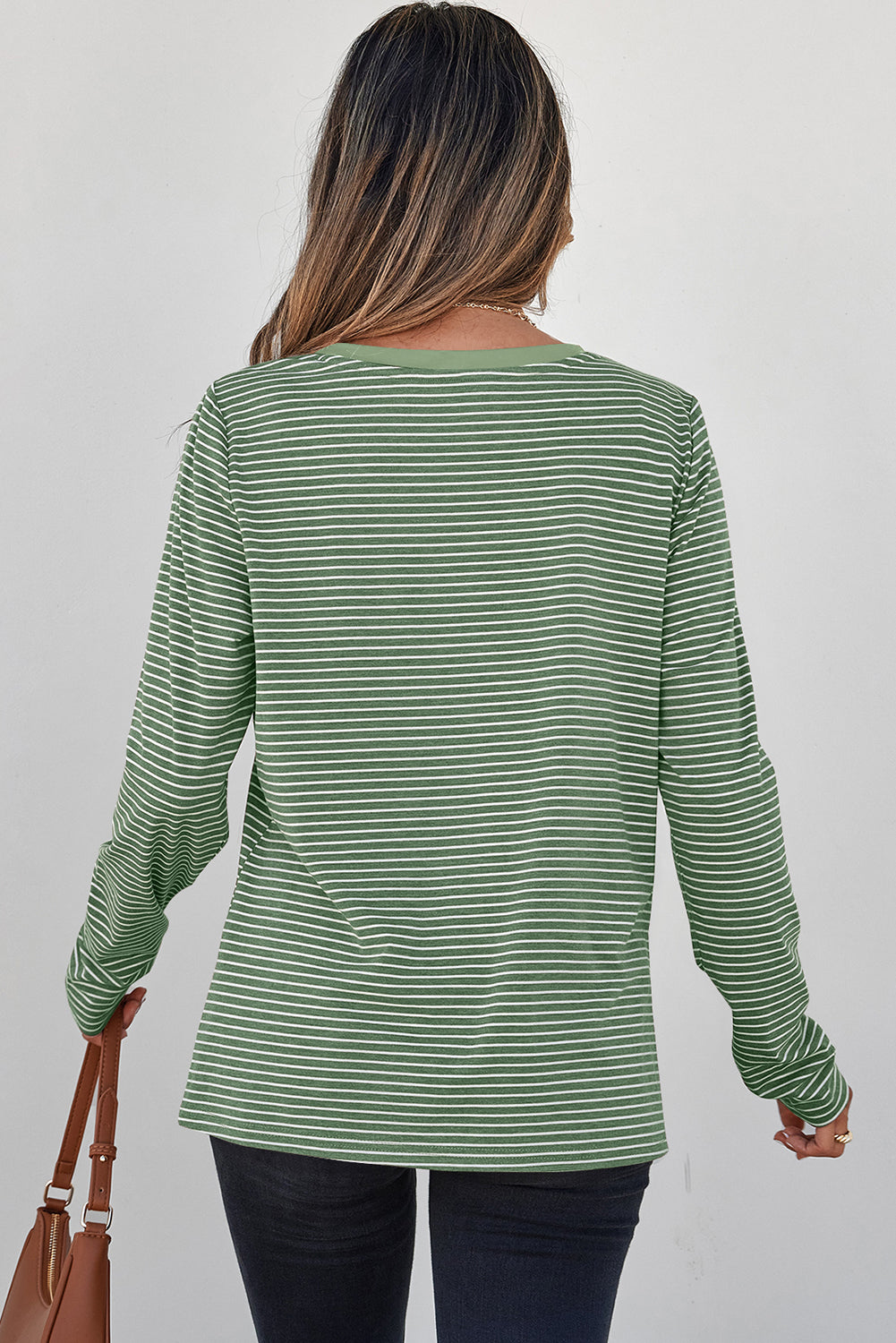 Threaded Pear Capri Stripe Stretchy Long Sleeve Top