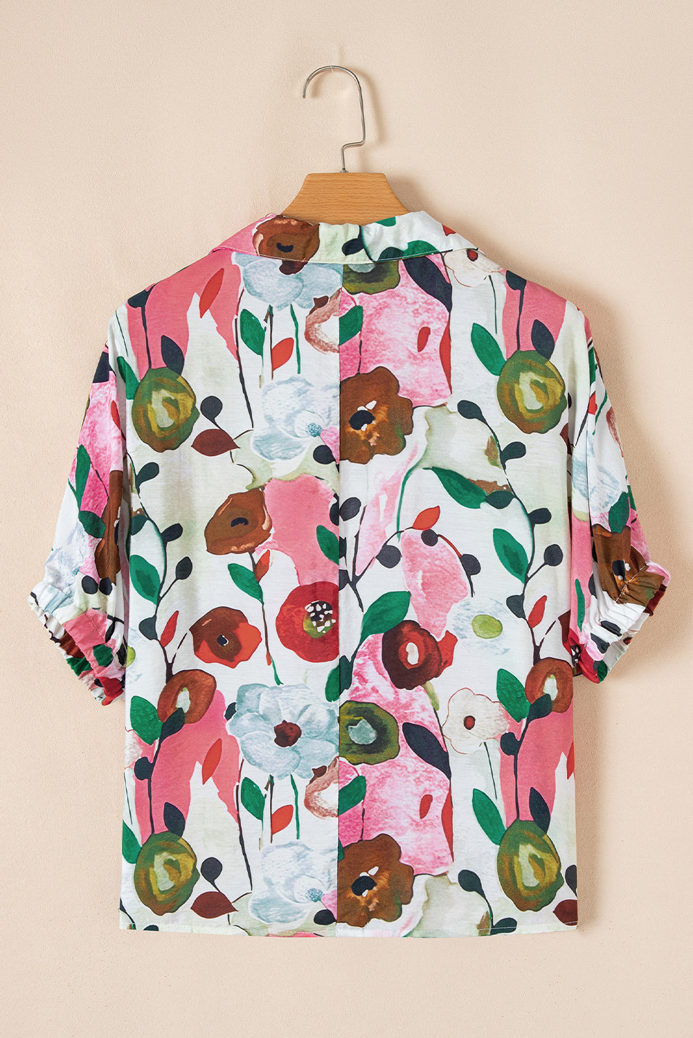 Threaded Pear Adele Floral Slit V Neck Blouse