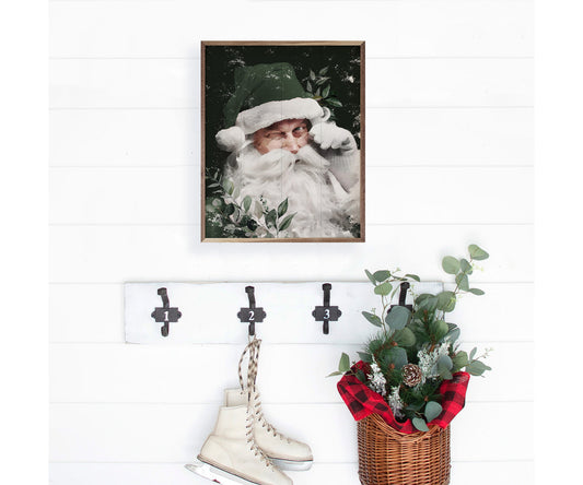 Kendrick Home Winking Santa With Green Hat