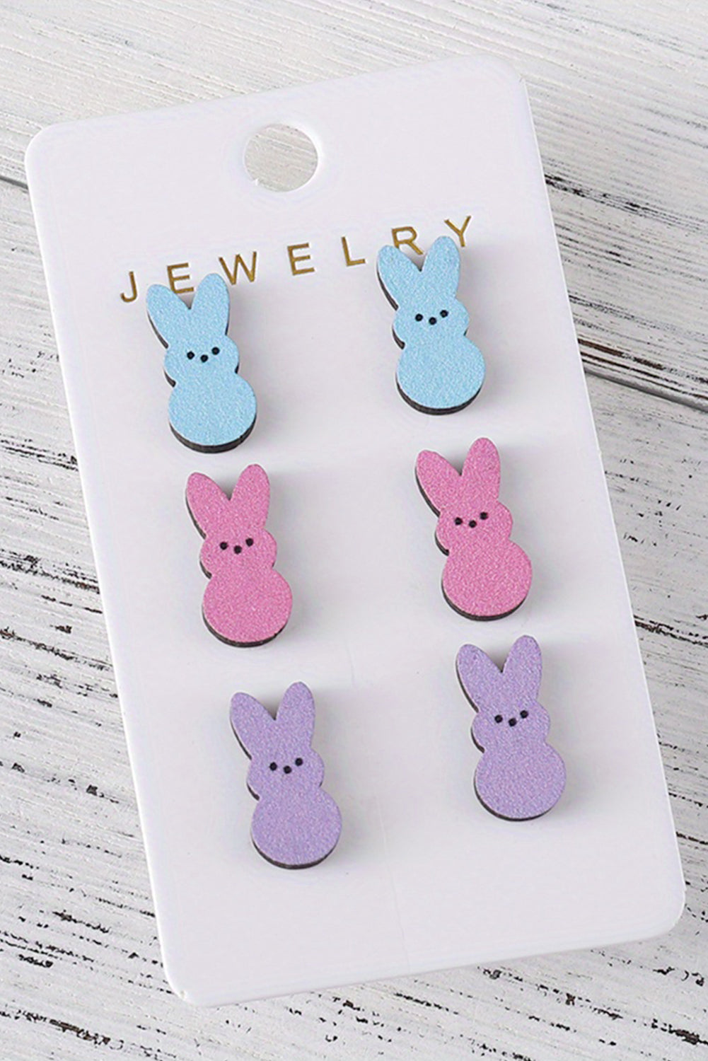 Threaded Pear Dylan Bunny Doll Wooden Earrings