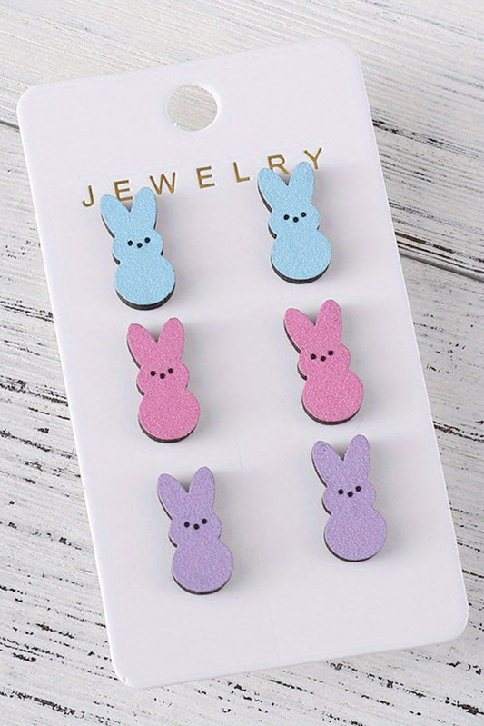Threaded Pear Dylan Bunny Doll Wooden Earrings
