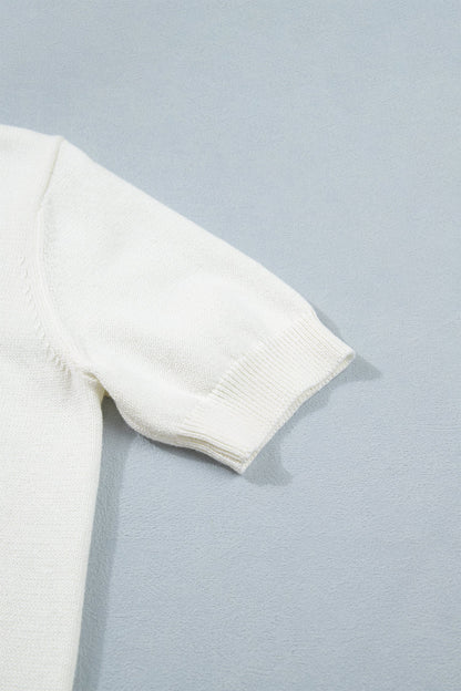 Threaded Pear Regina Printed Short Sleeve Sweater