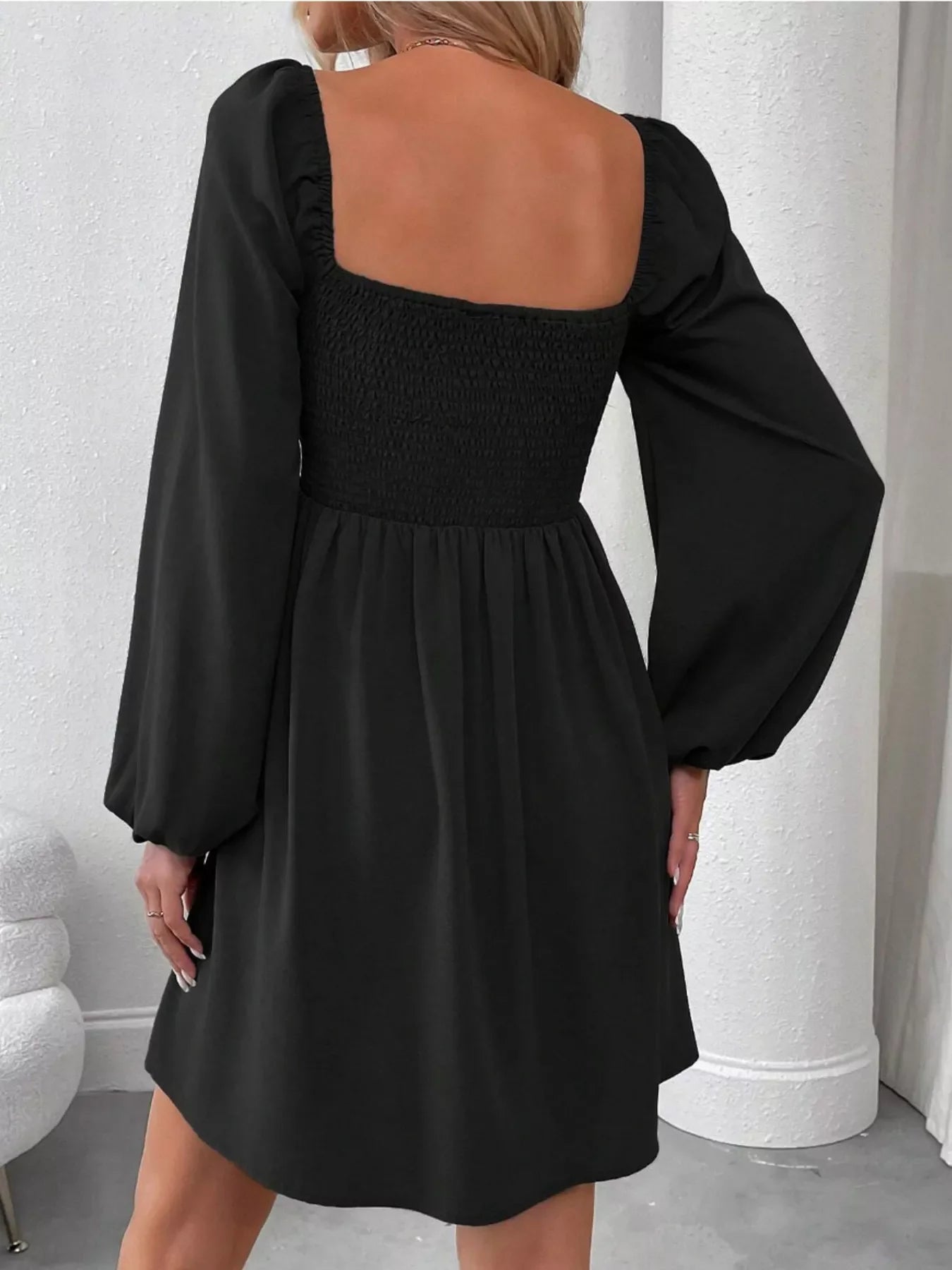 long sleeve square neck ruched dress Jump Juniors' Gathered Glitter-Finish Mini Dress - Lilac