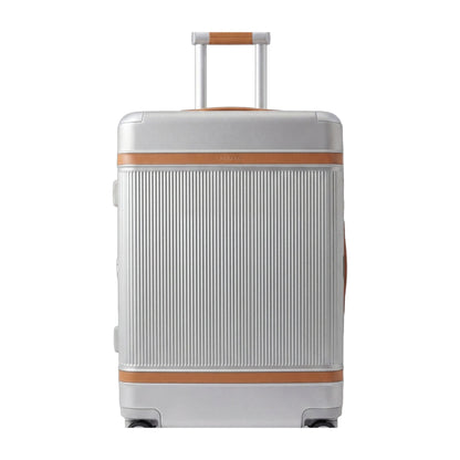 Paravel Aviator Grand Checked Spinner Suitcase Hardshell Metro Silver