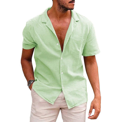 Men's Casual Beach Shirt - Short Sleeve Button Down for Effortless Summer Style