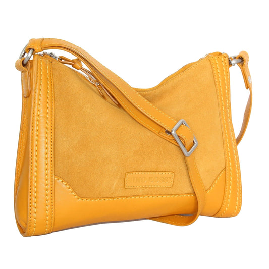 Kitty Cat Leather Crossbody in Mustard