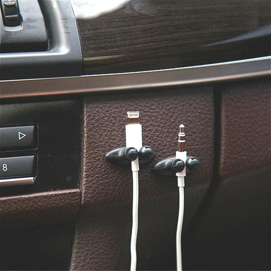 8pcs/set Line Clip Cord Organizer Adhesive Cord Hooks Car Accessories Dashboard Ornament Pendant Cable Wire cord clips Organizer Holder Clamp Self-Adhesive Cord Management System Office Home Car Interior Accessories for Girls Paste Style