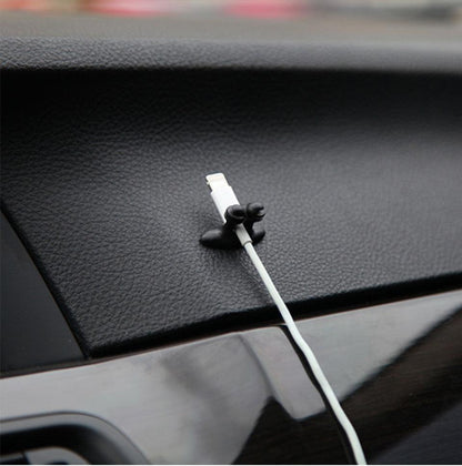8pcs/set Line Clip Cord Organizer Adhesive Cord Hooks Car Accessories Dashboard Ornament Pendant Cable Wire cord clips Organizer Holder Clamp Self-Adhesive Cord Management System Office Home Car Interior Accessories for Girls Paste Style
