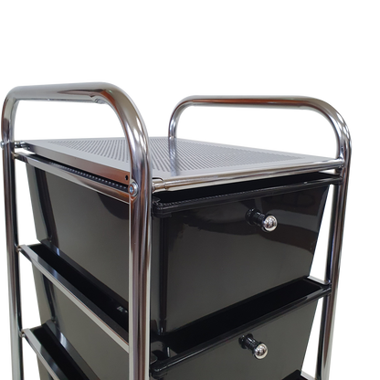 Rolling Storage Cart and Organizer with Plastic Drawers