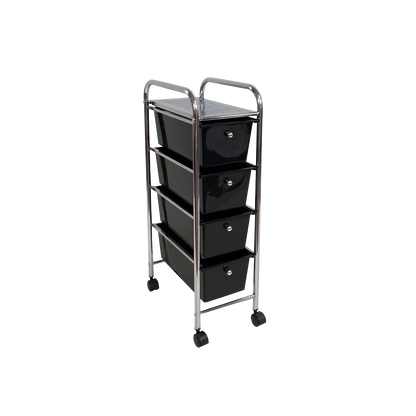 Rolling Storage Cart and Organizer with Plastic Drawers