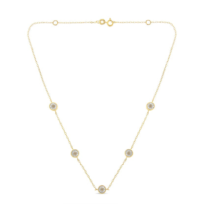 Sterling Silver Diamond Station Necklace (1/2 cttw, K-L Color, I2-I3 Clarity)