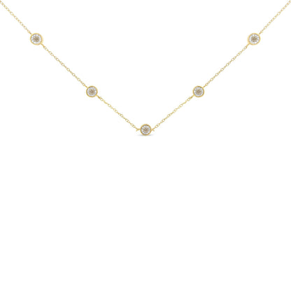 Sterling Silver Diamond Station Necklace (1/2 cttw, K-L Color, I2-I3 Clarity)