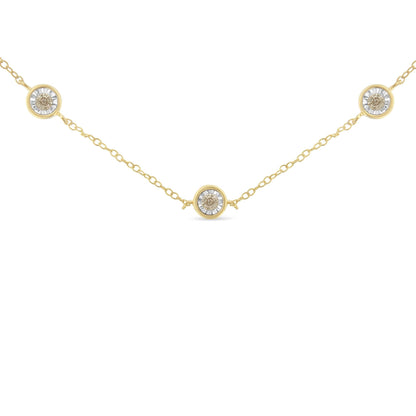 Sterling Silver Diamond Station Necklace (1/2 cttw, K-L Color, I2-I3 Clarity)
