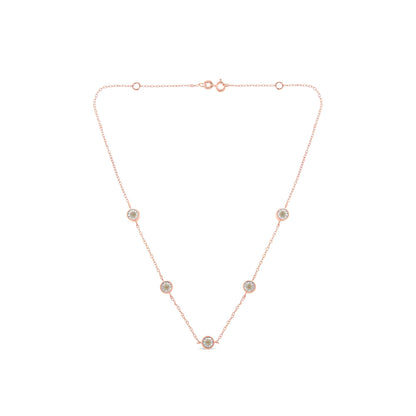 Sterling Silver Diamond Station Necklace (1/2 cttw, K-L Color, I2-I3 Clarity)