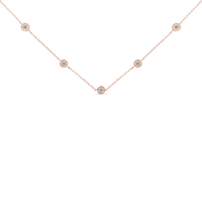 Sterling Silver Diamond Station Necklace (1/2 cttw, K-L Color, I2-I3 Clarity)