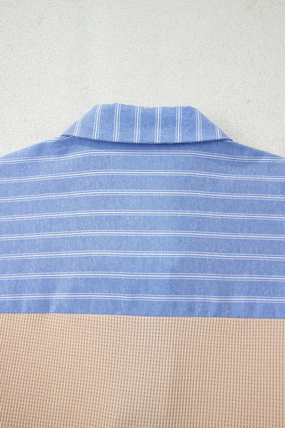 Threaded Pear Evelynn Waffle Knit Collared PLUS Top