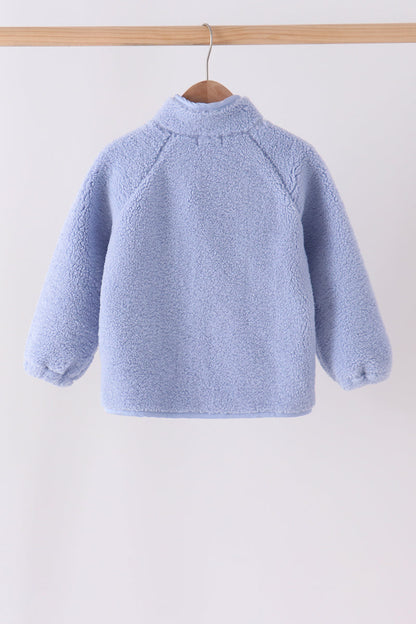 Blue Fleece Zipper Jacket