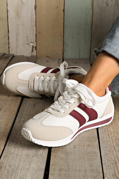 Layla Patchwork Breathable Lace Up Sneakers
