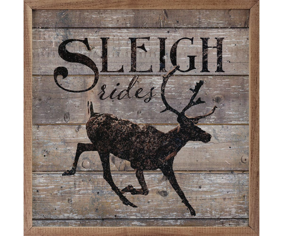 Kendrick Home Sleigh Rides Reindeer Brown
