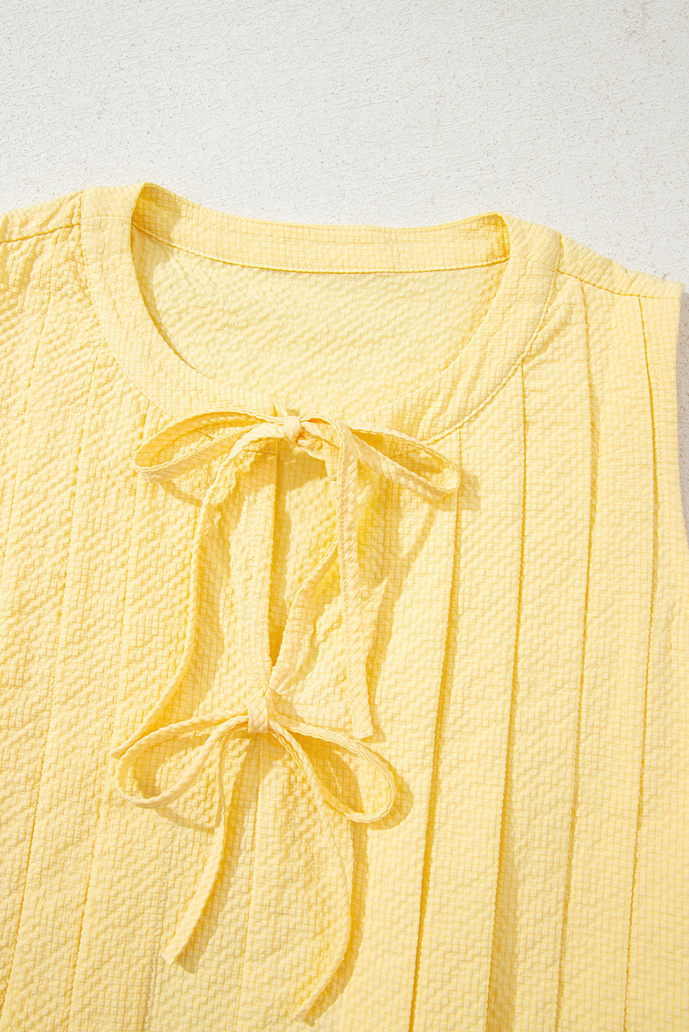 Threaded Pear Kenzie Notched Pleated Tank Top