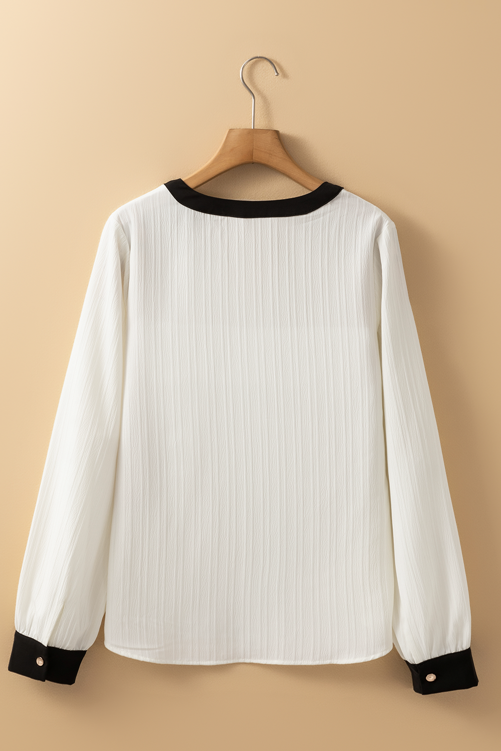 Threaded Pear Ramila Textured Colorblock Elegant Blouse