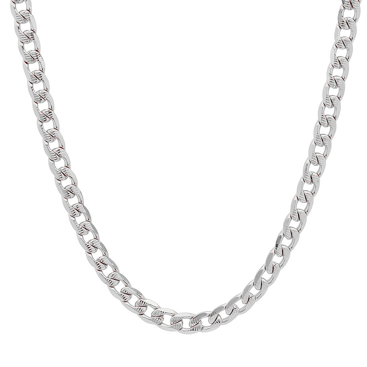 Diamond-Cut Curb Chain Necklace
