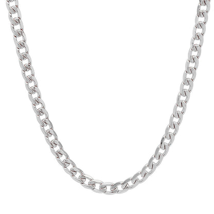 Diamond-Cut Curb Chain Necklace
