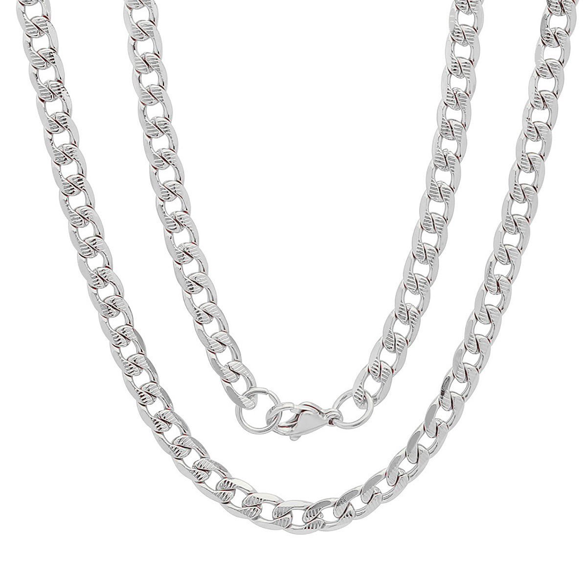 Diamond-Cut Curb Chain Necklace