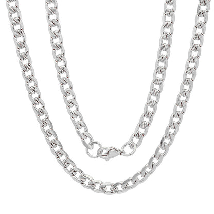 Diamond-Cut Curb Chain Necklace