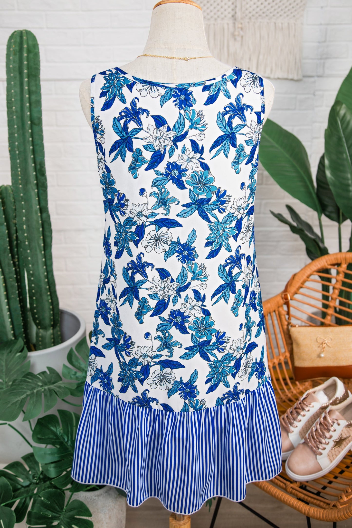 Threaded Pear Dior Ruffle Hem Patchwork Dress