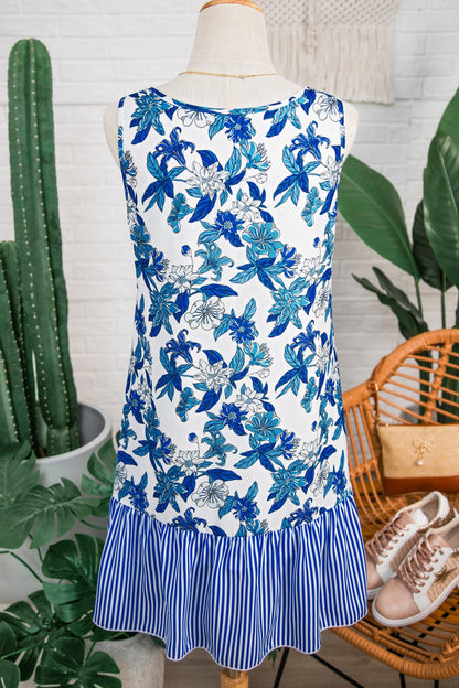 Threaded Pear Dior Ruffle Hem Patchwork Dress