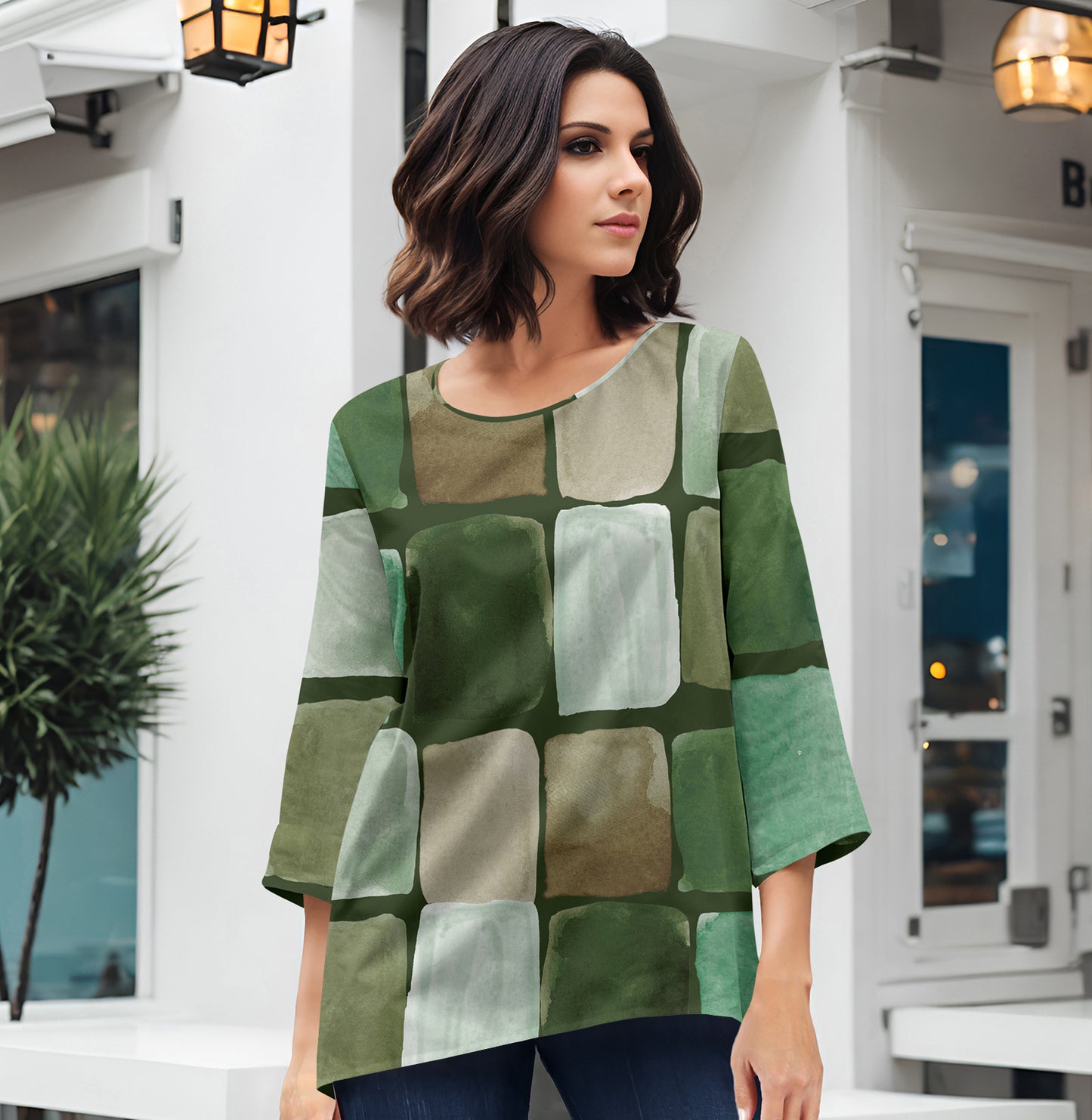 Green and Beige-
