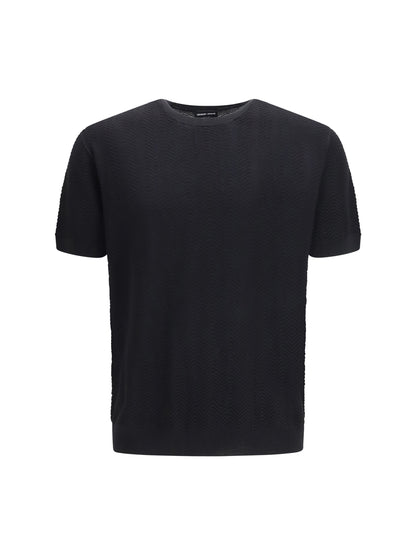 Sweater Short-Sleeve Cotton-Silk Black