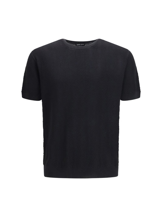 Sweater Short-Sleeve Cotton-Silk Black