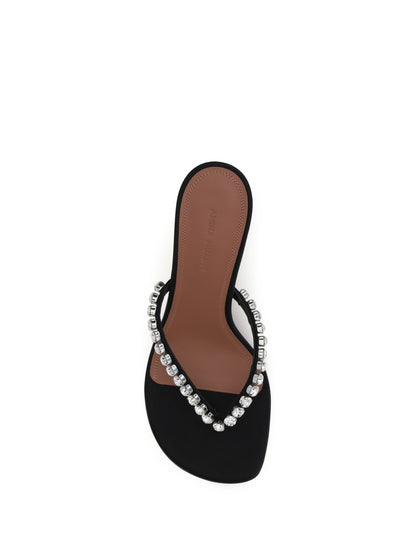 Thong Sandals Gigi Black Satin