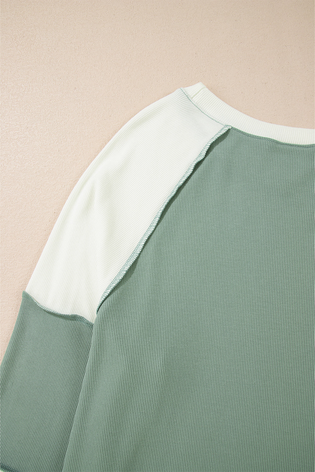 Threaded Pear Faye Colorblock Patchwork Raglan Long Sleeve Top