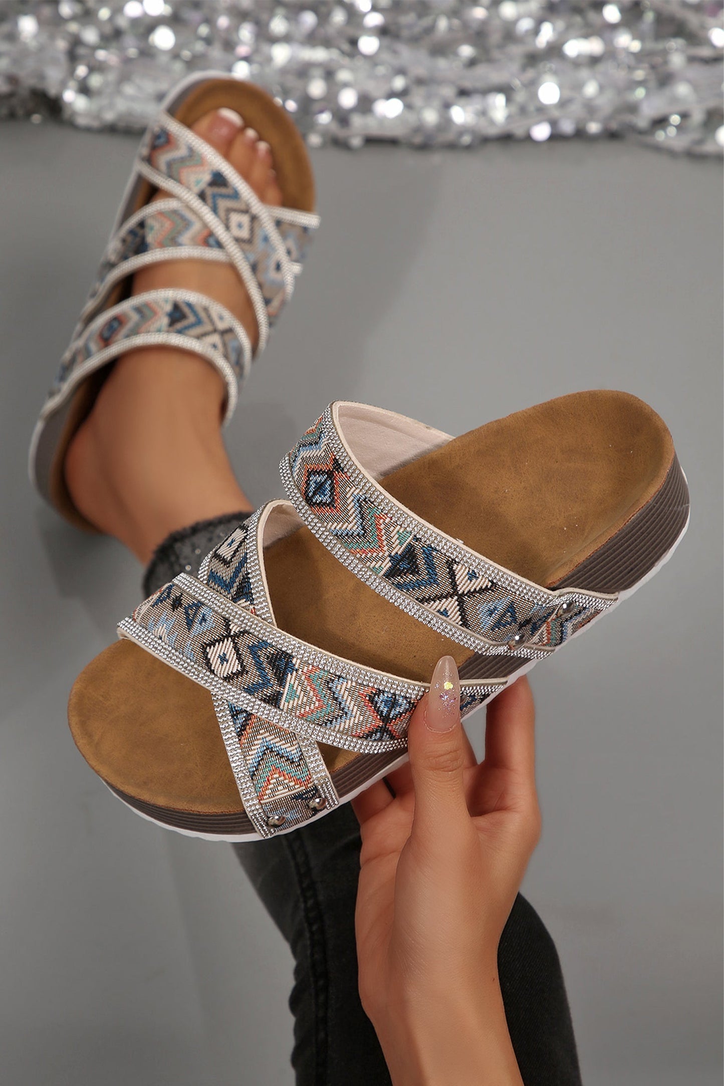 Threaded Pear Caroline Strappy Hollowed Platform Sandals