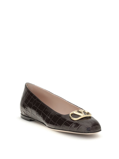 Ballerina Flats Oak Brown Nappa Leather