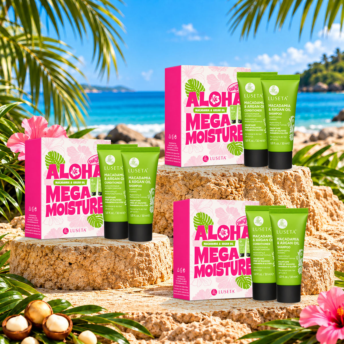 Luseta Beauty Macadamia & Argan Oil Travel Set 2 X 1.01oz SET OF 3