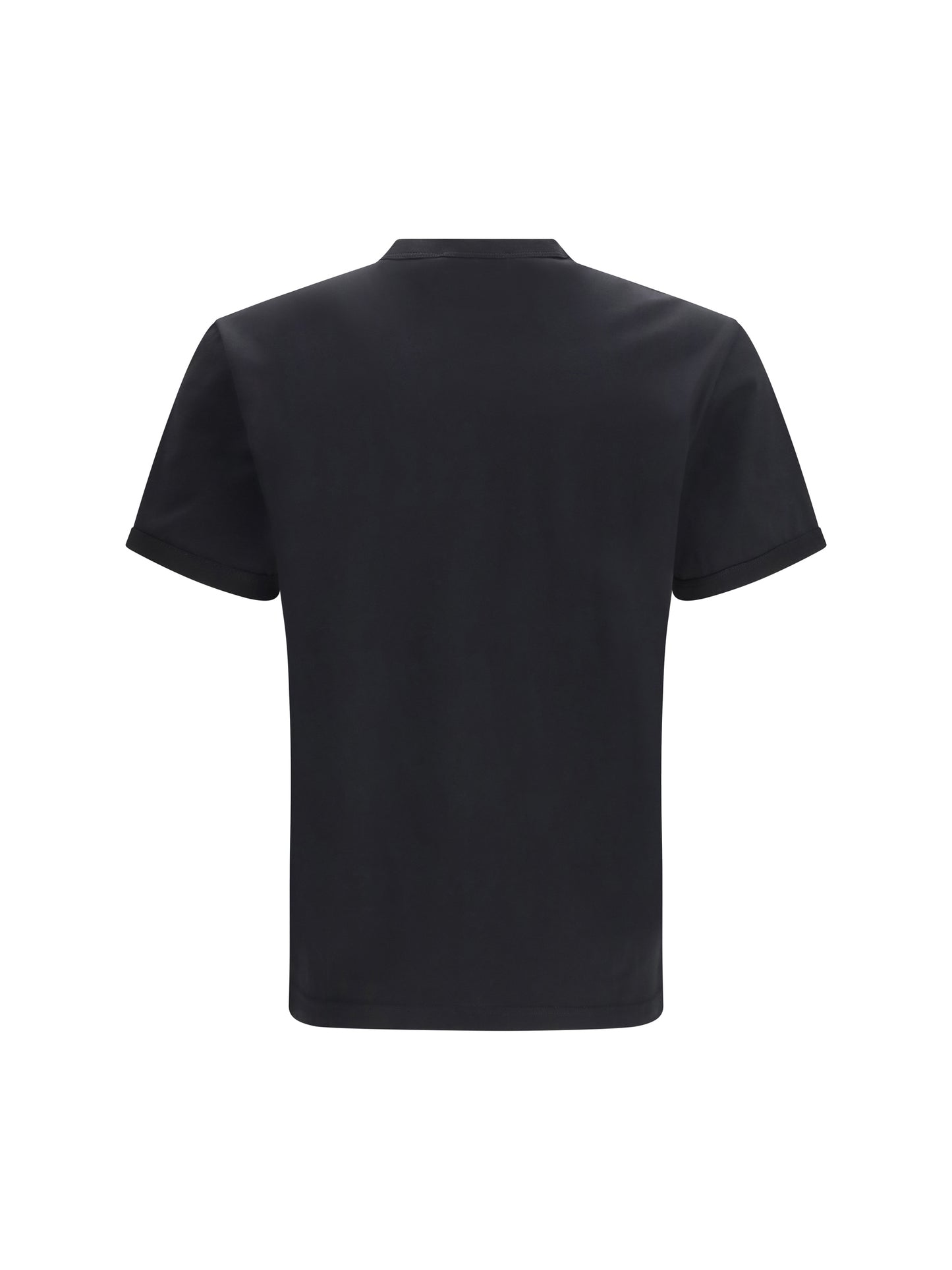 T-Shirt With Patch Black Cotton