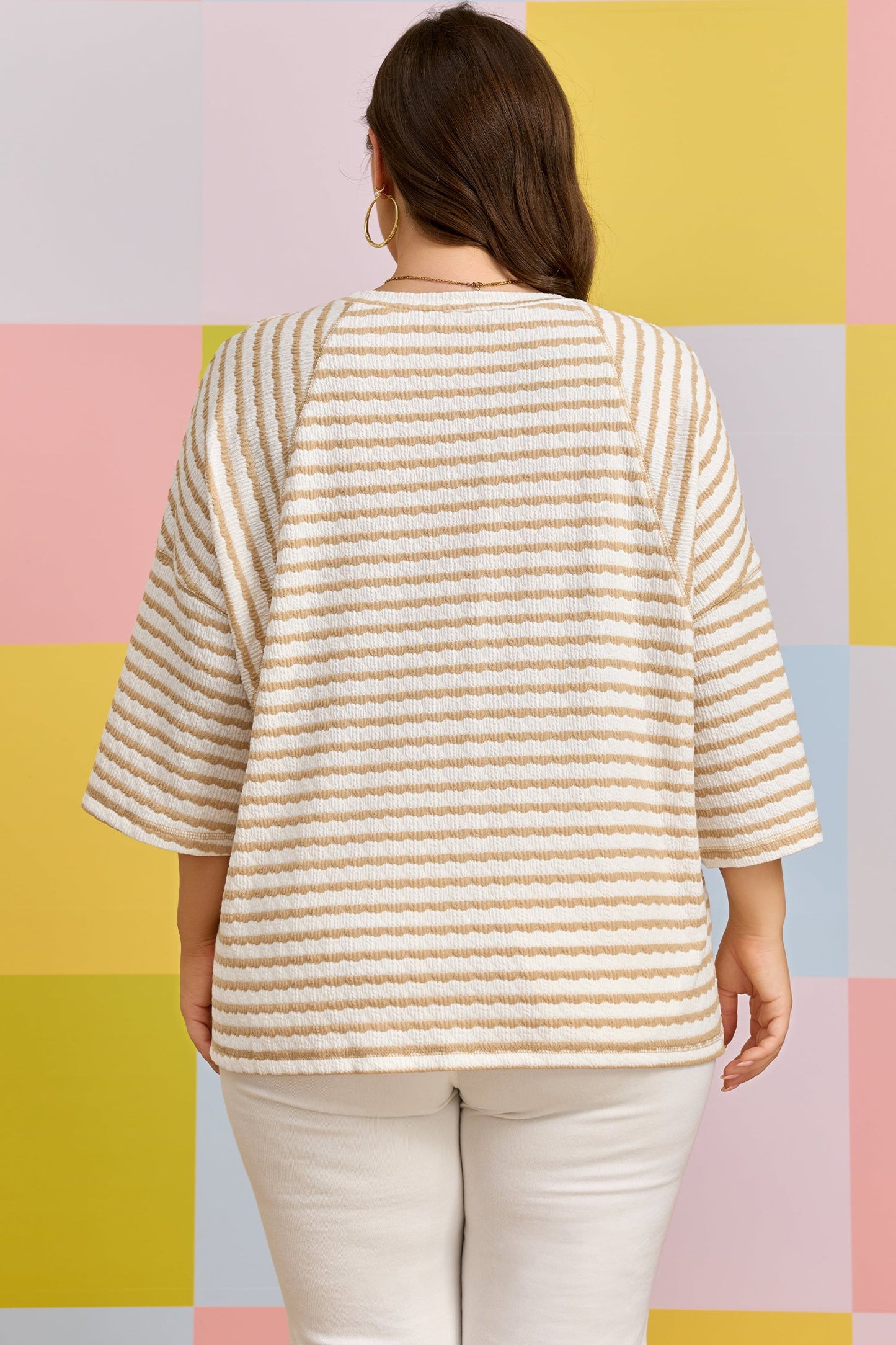 Threaded Pear Liv Detail Half Sleeve PLUS Top