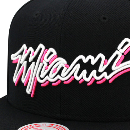 Mitchell & Ness Men's NBA Miami Heat Neon Vice Lights Snapback Snapback Caps
