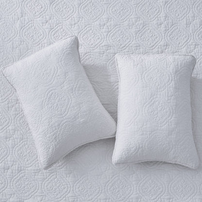 Patina Vie 3 Piece 100% Cotton Stitched Embroidered Quilt Set