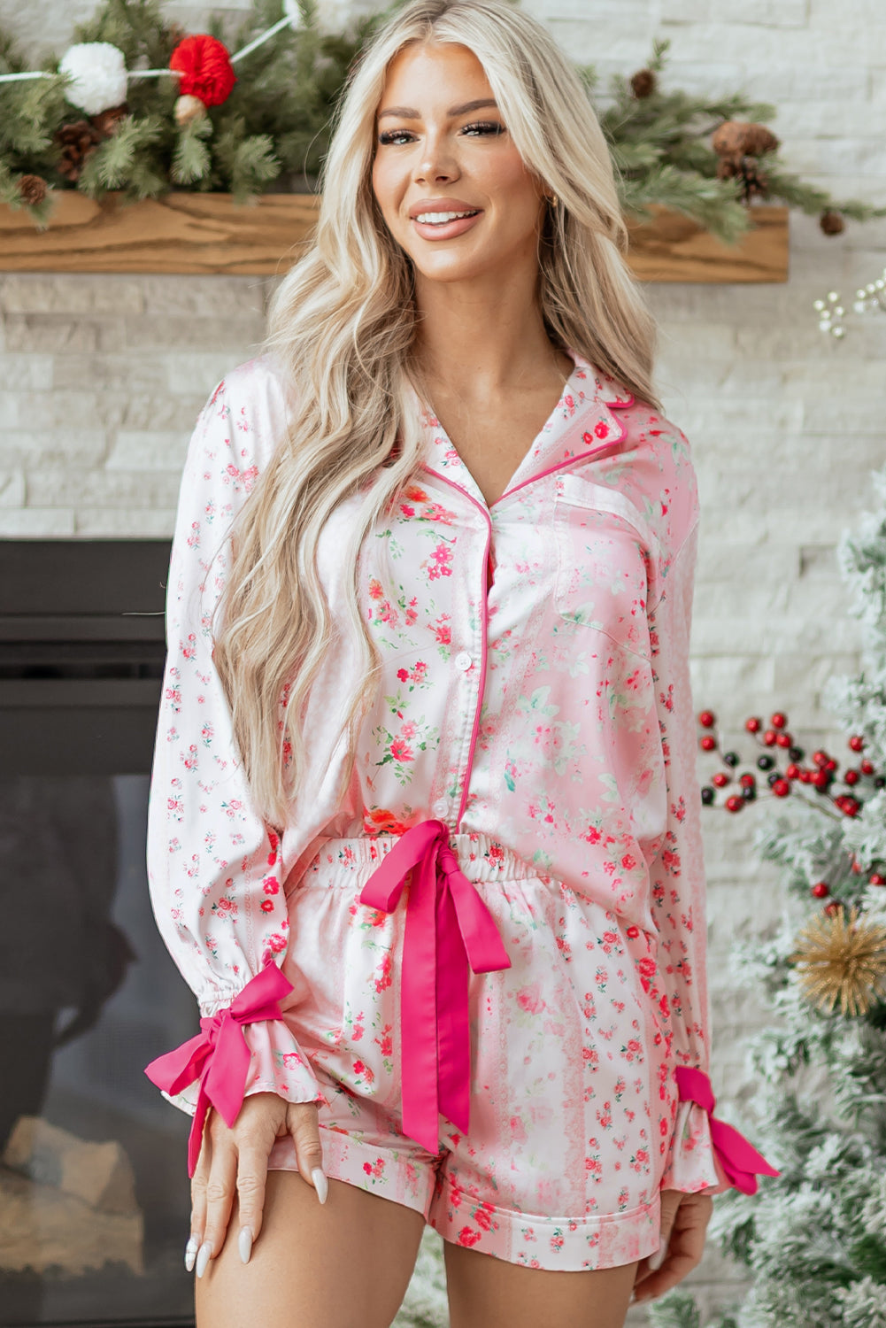 Threaded Pear Paisley Tie 2pcs Pajama Set