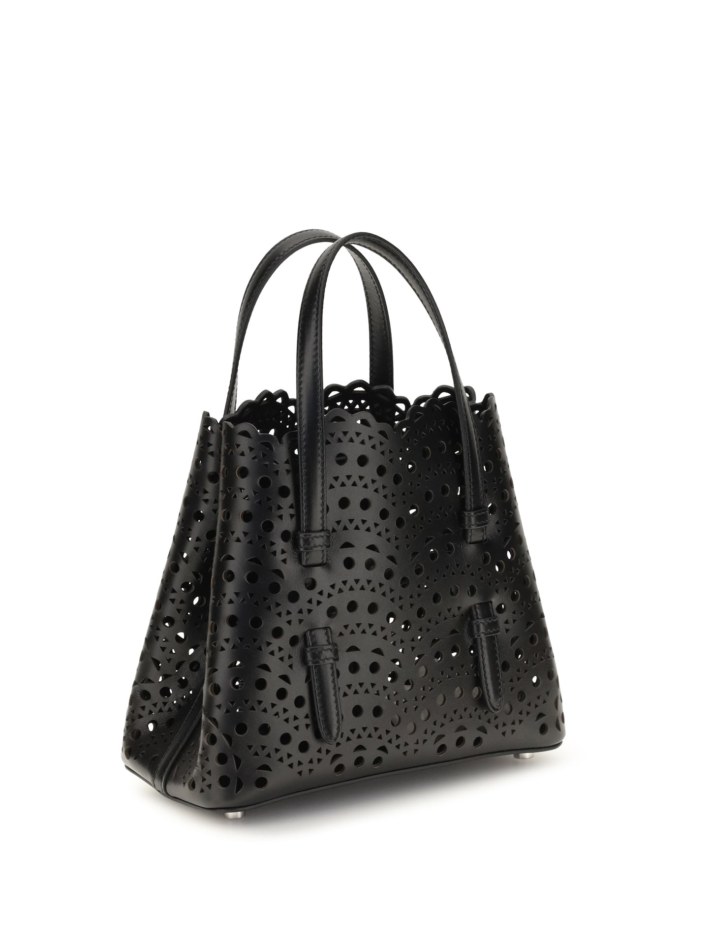 Handbag Mina Black Calf Leather