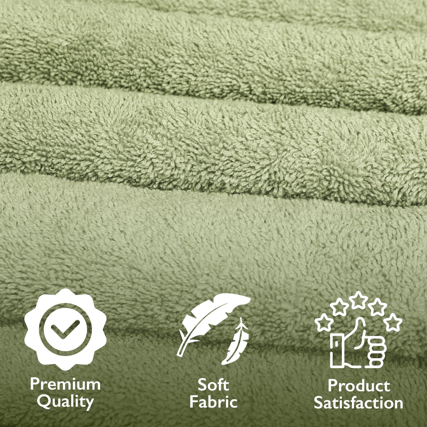 Luxury 6-Piece Shelly Towel Set - 100% Cotton Terry Cloth, 2 Bath Towels, 2 Hand Towels & 2 Washcloths, Soft, Quick Dry & High Absorbent - Classic Turkish Towels