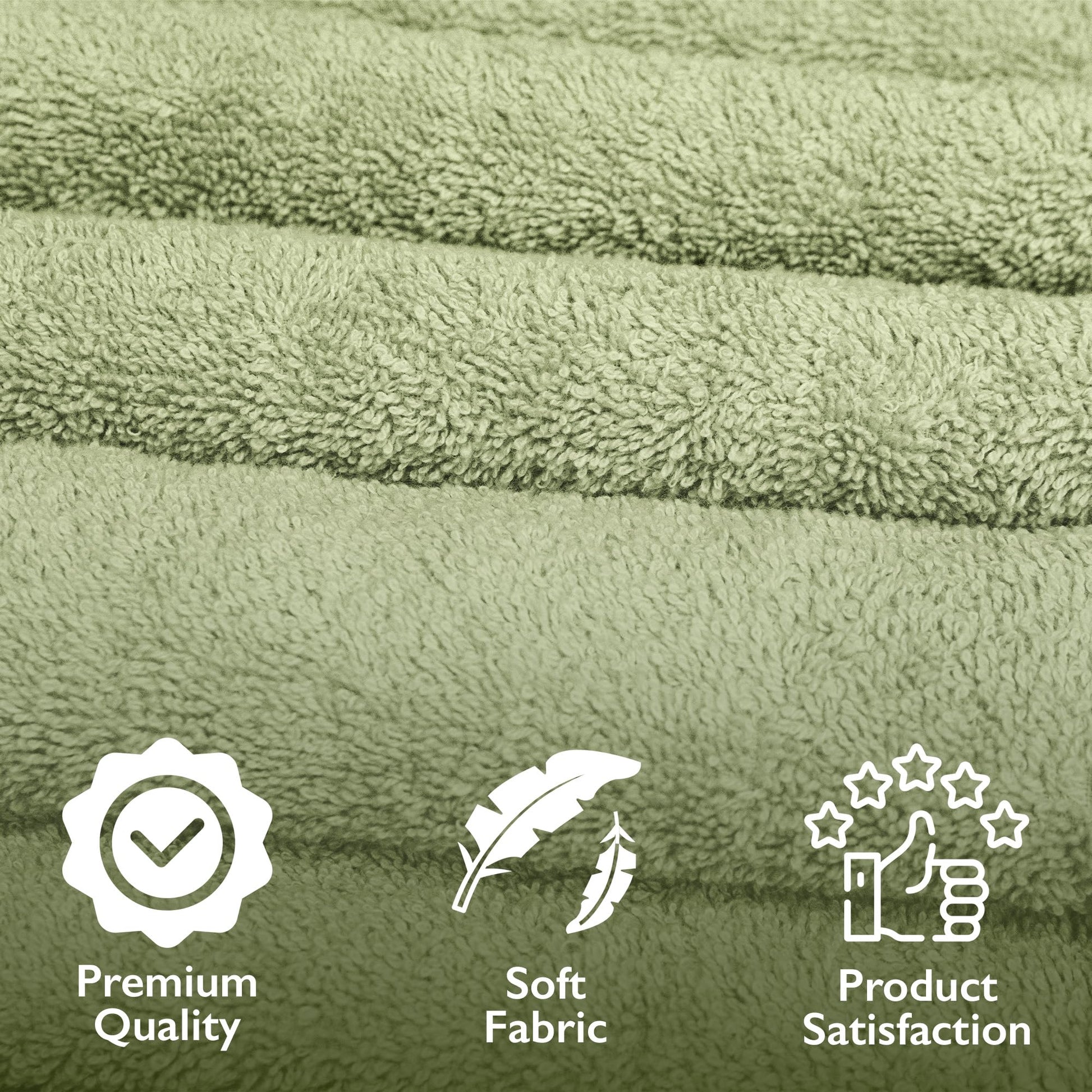 Luxury 6-Piece Shelly Towel Set - 100% Cotton Terry Cloth, 2 Bath Towels, 2 Hand Towels & 2 Washcloths, Soft, Quick Dry & High Absorbent - Classic Turkish Towels