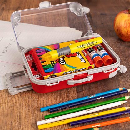 Blue Plastic Suitcase Candy Box 3 Pack 7.5"x5"x2.5" by Hammont