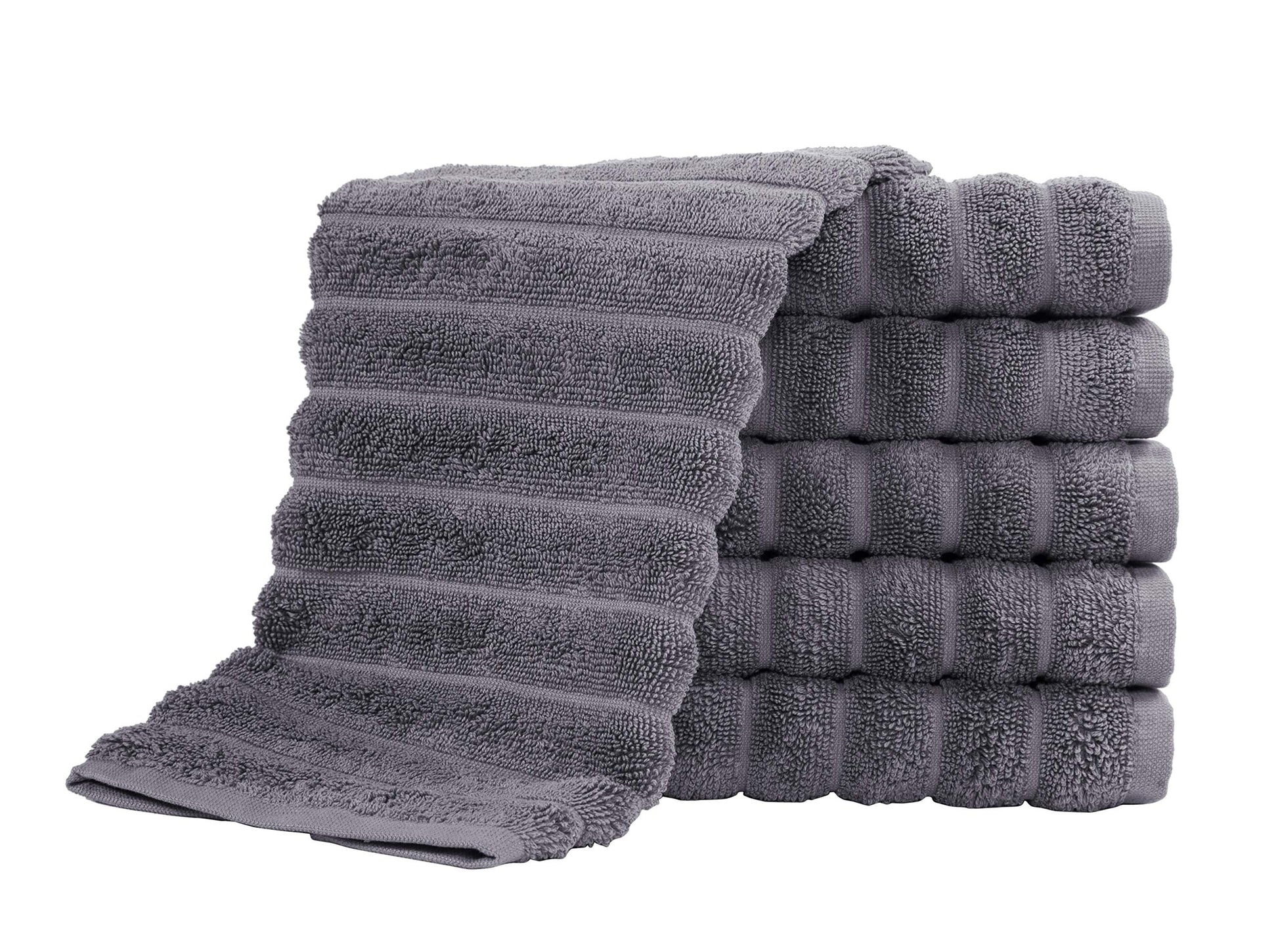 Classic Turkish Towels 100% Turkish Cotton Washcloths Set of 6, Absorbent & Quick Dry, Face Towels Wash Cloths for Hotel, Spa & Gym I 13"x13" - Classic Turkish Towels