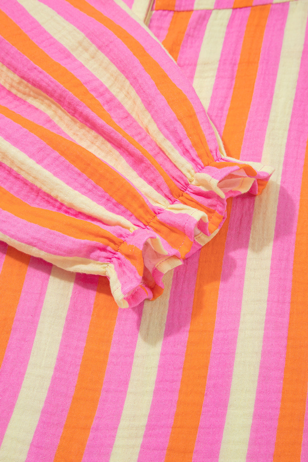 Threaded Pear Teresa Stripe Crinkled Half PLUS Blouse